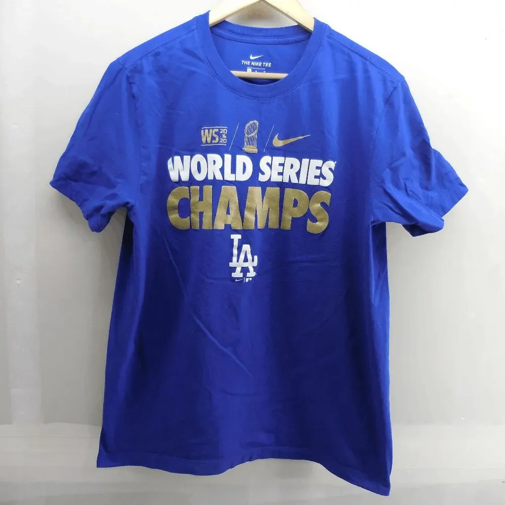 Nike Dri-fit LA Dodgers‎ World Series Champs 2020 Baseball MLB Men's Size M Blue